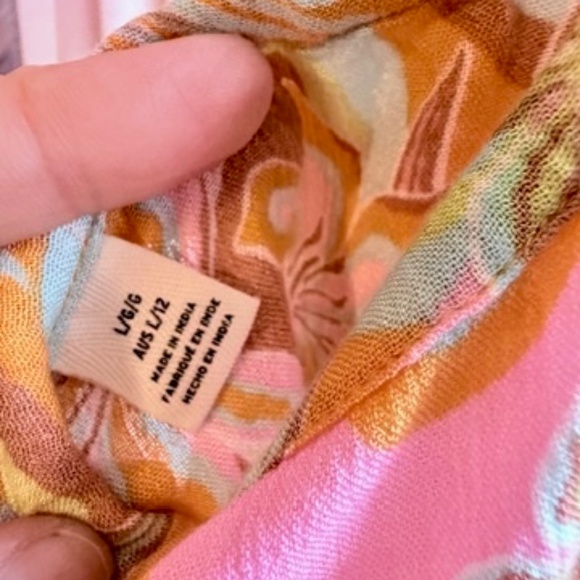 Roxy Size LargeBeach cover up/dress. Beautiful vibrant colors. New - Never Worn! - Picture 4 of 4